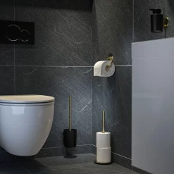 Tiger Bathroom Accessori Tiger Tune Toilet Roll Holder - Brushed Brass/Black