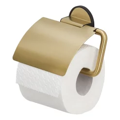 Tiger Bathroom Accessori Tiger Tune Toilet Roll Holder With Cover - Brushed Brass/Black -Deals Accessory Ranges Store 1326635646 l