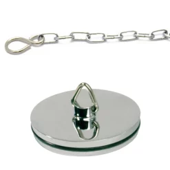 Victorian Plumbing 1 3/4" Chrome Plated Brass Bath Plug With 18" Chain