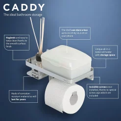 Tiger Bathroom Accessori Tiger Caddy Toilet Roll Holder With Shelf - Chrome -Deals Accessory Ranges Store 1401430346 d1