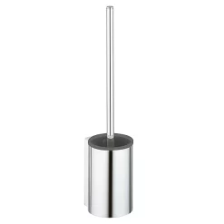 Keuco Plan Wall Mounted Toilet Brush & Holder - Chrome/Black