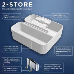 Tiger Bathroom Accessori Tiger 2-Store Clip-on Shower Basket - White -Deals Accessory Ranges Store 1500310146 d1