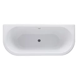 Nuie 1700 Double Ended Back To Wall Roll Top Bath Inc. Chrome Legs -Deals Accessory Ranges Store 1700doubleendedbacktowallfreestandingbathwithchromelegsetdetail2