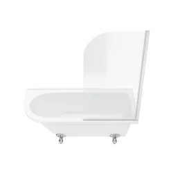 Victorian Plumbing Appleby 1700 Roll Top Shower Bath With Screen + Chrome Leg Set