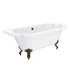Victorian Plumbing Admiral 1685 Back To Wall Roll Top Bath + Antique Brass Leg Set -Deals Accessory Ranges Store admiral1685abd1