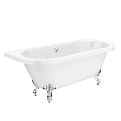 Victorian Plumbing Admiral 1685 Back To Wall Roll Top Bath + Chrome Leg Set -Deals Accessory Ranges Store admiral1685backtowallrolltopbathwithchromelegsetnewdetail1