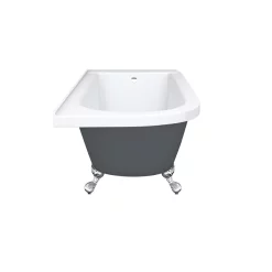 Victorian Plumbing Appleby Grey 1700 Roll Top Shower Bath + Chrome Leg Set -Deals Accessory Ranges Store ap1700bgry new detail2