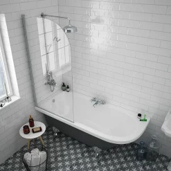 Victorian Plumbing Appleby Grey 1700 Roll Top Shower Bath + Chrome Leg Set -Deals Accessory Ranges Store aprh1700bgry d3