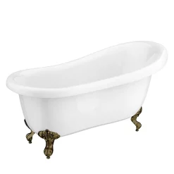 Victorian Plumbing Astoria 1550 Roll Top Slipper Bath + Antique Brass Leg Set -Deals Accessory Ranges Store ast1550ab lrg01