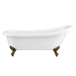 Victorian Plumbing Astoria 1710 Roll Top Slipper Bath + Antique Brass Leg Set -Deals Accessory Ranges Store ast1710abdetail01a