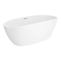Arezzo 1650 X 690 Matt White Solid Stone Curved Double Ended Bath -Deals Accessory Ranges Store az165sba d2