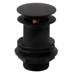 Arezzo Matt Black Unslotted Easy Clean Click Clack Basin Waste -Deals Accessory Ranges Store az16uemb l