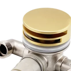 Arezzo Brushed Brass Round Slimline Freeflow Bath Filler Waste And Overflow -Deals Accessory Ranges Store az243bbd1