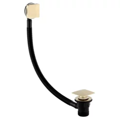 Arezzo Square Brushed Brass Easy Clean Click Clack Bath Waste With Overflow -Deals Accessory Ranges Store az26ebb la