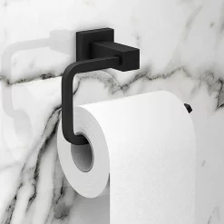 Arezzo Matt Black Square Toilet Roll Holder -Deals Accessory Ranges Store azb31 n d1