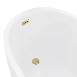 Arezzo Brushed Brass Curved Overflow Insert And Pop-Up Waste Cover -Deals Accessory Ranges Store azbbofd2lrg