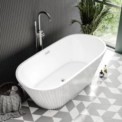Arezzo Fluted 1700 X 800mm Double Ended Freestanding Bath -Deals Accessory Ranges Store azbt25wf d1a