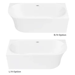 Arezzo 1700 X 750 Modern Curved Corner Bath -Deals Accessory Ranges Store azc17 n d2