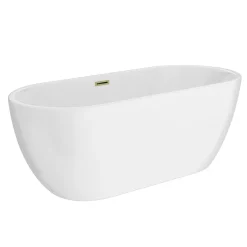 Arezzo Freestanding Modern Bath With Brushed Brass Waste -Deals Accessory Ranges Store azfrebb detail2