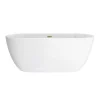 Arezzo Freestanding Modern Bath With Brushed Brass Waste