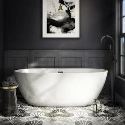 Arezzo Freestanding Modern Bath With Matt Black Waste -Deals Accessory Ranges Store azfremb lrg