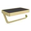 Arezzo Toilet Roll Holder With Shelf - Brushed Brass -Deals Accessory Ranges Store aztrsbb d2