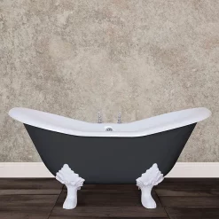 Hurlingham Bath Hurlingham Banburgh Small 2TH Cast Iron Roll Top Bath (1560x765mm) With Feet -Deals Accessory Ranges Store banburghsmalld3