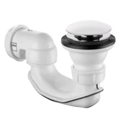 BagnoDesign Matt White Universal Push Type Bath Waste With Trap