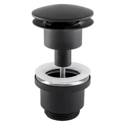 BagnoDesign Aquaeco Matt Black Universal Push Button Basin Waste