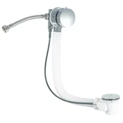 BagnoDesign Chrome Bath Filler With Pop-up Waste 500mm