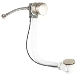 BagnoDesign Brushed Nickel Bath Filler With Pop-up Waste 500mm