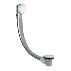 BagnoDesign Chrome Pop-up Bath Waste With Flexible Overflow Pipe 500mm