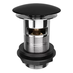 Arezzo Matt Black Ceramic Slotted Click Clack Basin Waste -Deals Accessory Ranges Store blkcw01 l