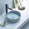 Arezzo Matt Blue Ceramic Unslotted Click Clack Basin Waste