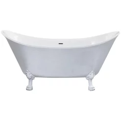 Heritage Bathroom Heritage Lyddington Freestanding Acrylic Bath (1730 X 750mm) With Feet - Stainless Steel Effect -Deals Accessory Ranges Store blyfs00stl d3