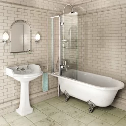 Urlington Bathroom Burlington Hampton LH 1700 X 750mm Showering Bath + Legs -Deals Accessory Ranges Store burhamplhd1 1