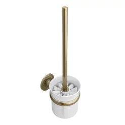 Chatsworth 1928 Antique Brass Traditional Toilet Brush & Holder
