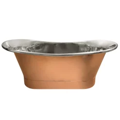 The Period Bathroom Company Trafalgar Copper 1700 X 710mm Double Ended Slipper Roll Top Bath Tub (Nickel Inside) -Deals Accessory Ranges Store copd317 d1