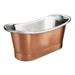 The Period Bathroom Company Trafalgar Copper 1700 X 710mm Double Ended Slipper Roll Top Bath Tub (Nickel Inside) -Deals Accessory Ranges Store copd317 d2