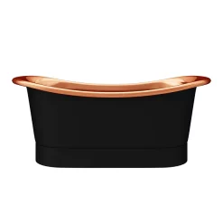 The Period Bathroom Company Trafalgar Matt Black 1700 X 710mm Double Ended Slipper Roll Top Bath Tub (Copper Inside) -Deals Accessory Ranges Store copd417 n d4