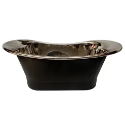 The Period Bathroom Company Trafalgar Matt Black 1700 X 710mm Double Ended Slipper Roll Top Bath Tub (Nickel Inside) -Deals Accessory Ranges Store copd517 d4