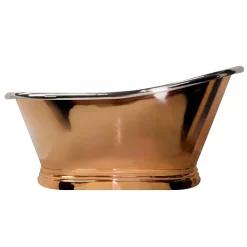 The Period Bathroom Company Trafalgar Copper 1500 X 787mm Slipper Roll Top Bath Tub (Nickel Inside) -Deals Accessory Ranges Store cops315 nd1
