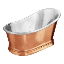 The Period Bathroom Company Trafalgar Copper 1500 X 787mm Slipper Roll Top Bath Tub (Nickel Inside) -Deals Accessory Ranges Store cops315 nwd1