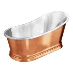The Period Bathroom Company Trafalgar Copper 1700 X 787mm Slipper Roll Top Bath Tub (Nickel Inside)