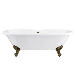 Victorian Plumbing Duke 1695 Double Ended Roll Top Bath + Antique Brass Leg Set -Deals Accessory Ranges Store duke1695ab d1