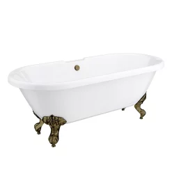 Victorian Plumbing Duke 1695 Double Ended Roll Top Bath + Antique Brass Leg Set -Deals Accessory Ranges Store duke1695ab lrg