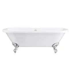 Victorian Plumbing Duke 1695 Double Ended Roll Top Bath + Chrome Leg Set -Deals Accessory Ranges Store duke1695doubleendedrolltopbathd1