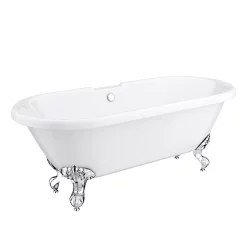 Victorian Plumbing Duke 1695 Double Ended Roll Top Bath + Chrome Leg Set -Deals Accessory Ranges Store duke1695doubleendedrolltopbathd2
