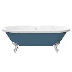 Victorian Plumbing Duke Blue 1695 Double Ended Roll Top Bath W. Ball + Claw Leg Set -Deals Accessory Ranges Store dukeblue1695doubleendedrolltopbathd1