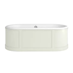 Urlington Bathroom Burlington London 1800mm Bath With Curved Surround & Waste - Sand -Deals Accessory Ranges Store e22s l